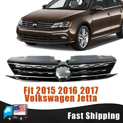 $65.99 • Buy Fit 2015-2017 Volkswagen Jetta Chrome Front Bumper Upper Grill Honeycomb Grille