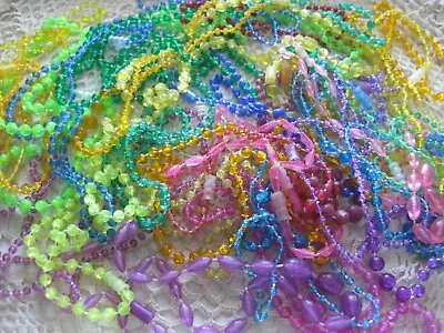 # I-Vintage Plastic New Orleans Mardi Gras1960's- Carnival Parade Beads -3 Dozen • $7.25