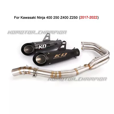 Full Exhaust System Front Pipe Muffler For Kawasaki Ninja 250 400 Z400 2017-2022 • $213
