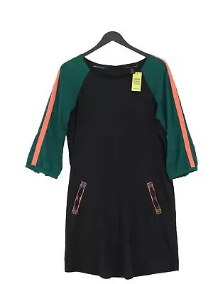 Maison Scotch Women's Midi Dress UK 10 Black 100% Polyester A-Line • £14.40