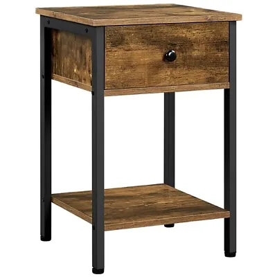 £37.99 • Buy Bedside Table Sofa Side End Table Nightstand Cabinet With Drawer And Open Shelf 
