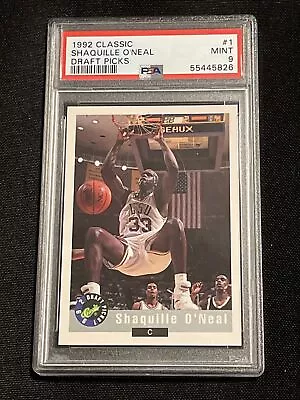 1992 Classic Draft Picks Shaquille O'neal Rookie #1 Psa 9 Mint Hof • $1.25