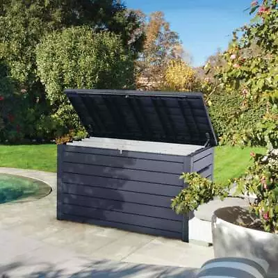 £259.95 • Buy Keter Ontario XXL Garden Storage Box 870 L  Wood Charcoal Brown Or Grey