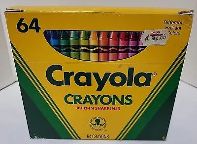 Crayola Crayons Vintage 1988 Binney & Smith 64 Count Box And Sharpener. *READ* • $16.95