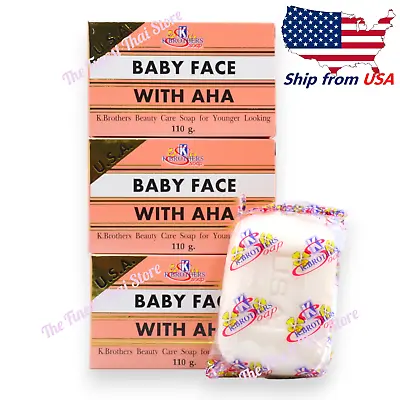 K.Brothers Baby Face With AHA Soap Jumbo Size 110g Pack Of 3  Ship From USA • $25.50