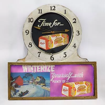 VNTG Heiss Bakery Potato Bread Oshkosh WI Advertising Sign Electric Wall Clock • $9.99