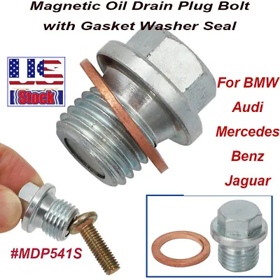 Magnetic Oil Drain Plug Bolt With Gasket Washer Seal For BMW Audi Benz #MDP541S • $10.99