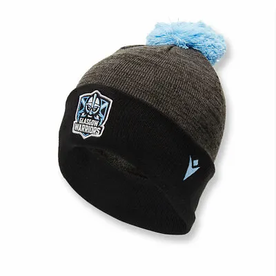 £25.95 • Buy MACRON Glasgow Warriors Bobble Beanie Hat [black/grey/sky Blue]