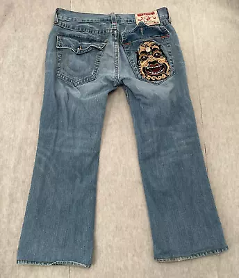 VINTAGE True Religion Jeans Adult 34 Denim Billy Buddha Embroidered Logo Men Y2K • $120.96
