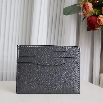 NEW Coach Slim Id Card Case Industrial Grey CP209 $79 • $83.93