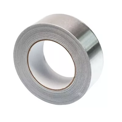 Aluminium Foil Tape Rolls 48/75/100mm Silver Self Adhesive Heat Insulation • £19.99