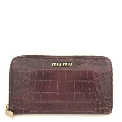 MIU MIU Logo Leather Zip Around Long Wallet/9X2089 • £0.80
