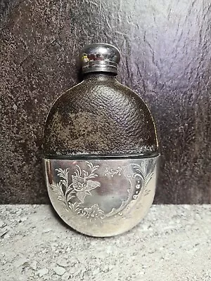 Vintage Glass Hip Flask With Lid Circa 1800's  Collectible • $99