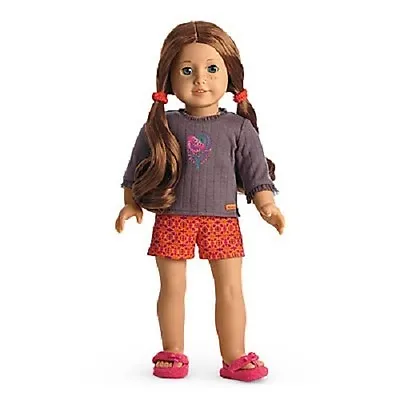 American Girl Saige's PAJAMAS Top SLIPPERS Shorts Pjs For SAIGE Sage DOLL • $56.45
