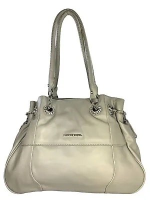 Judith Ripka Light Gray Soft Leather Shoulder Bag Womens Hobo Purse 15.5 X11 X7  • $79.20