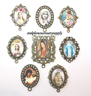 £62.16 • Buy DISCOUNT LOT Rosary Parts | 8 Top Selling Blessed Mother Bronze Rosary Centers