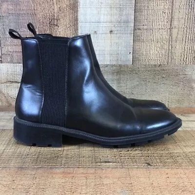 Zara Black Chelsea Boots Womens 37 Slip On Ankle Booties • $31.99