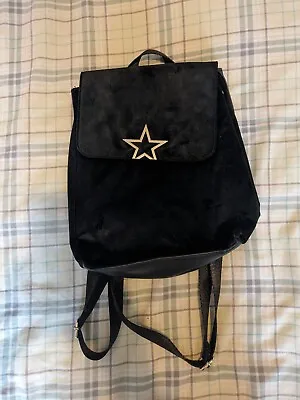 £7 • Buy Primark Black Small Backpack Bag Metal Star Front Magnetic Clasp Goth Emo