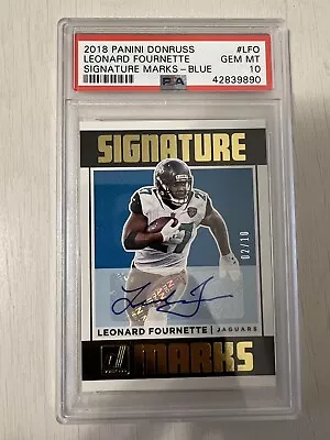 2018 Panini Donruss Signature Marks Blue Leonard Fournette PSA 10 • $100