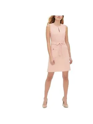 $39.99 • Buy TOMMY HILFIGER Womens Pink Crew Neck Above The Knee Wear To Work Shift Dress 8