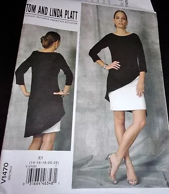 Vogue Tom Linda Platt Designer Pattern V1470 Color Block Dress Size 14-22 Uncut • $18