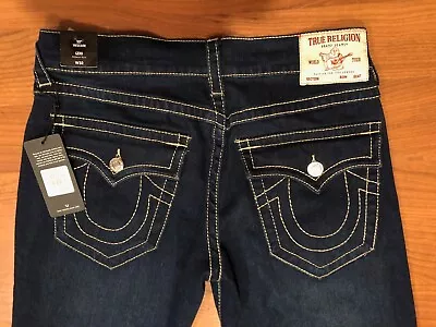 New True Religion Geno Big T Flap Slim Jeans Size 32 Mens Dark Arctic $199 • $69