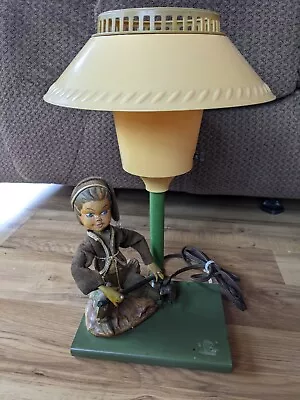 Vintage Black Lady Sitting On A Rock Table Lamp • $20.99