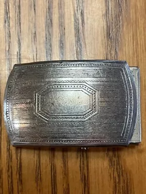 Vintage Men's Belt Buckle - Silver With Design • $7