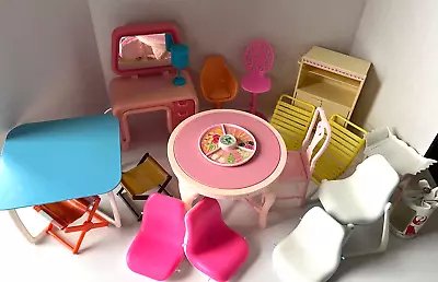 Vtg. 1970's Barbie Dream House Furniture Chairs Sweet Roses Table Parts As Is • $14.95