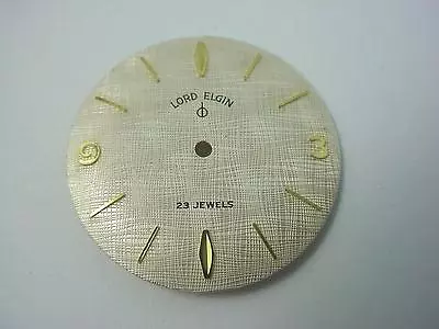 23 Jewels Lord Elgin Pearl 27.98mm Vintage Gold Numeral & Stick Mrkrs Watch Dial • $49