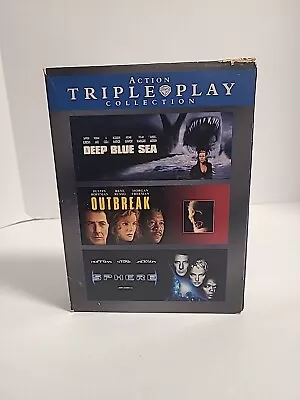 Deep Blue Sea+Outbreak+Sphere Action Triple Play DVD Collection Free Shipping • $10