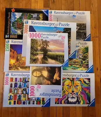 Ravensburger Lot Of 9 Puzzles: 1000 1500 3000 Pieces. Selling As Is. See Desc. • $31