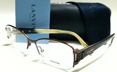 New Authentic LANVIN VLN034S 0SMQ Bronze/Brown Horn/Stones 53/17/140 Eyeglasses • $29.95