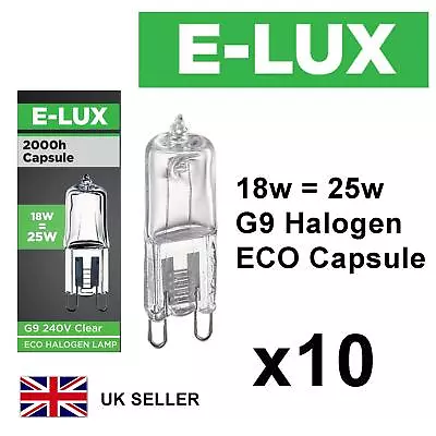 10x G9 18w=25w E-LUX DIMMABLE ECO HALOGEN ENERGY SAVING Bulbs Capsule 240V • £4.49