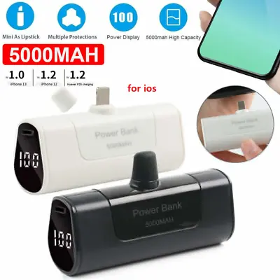 Mini Portable Charger Built In Cable 5000mAh Ultra-Compact Power Bank For IPhone • $19.99