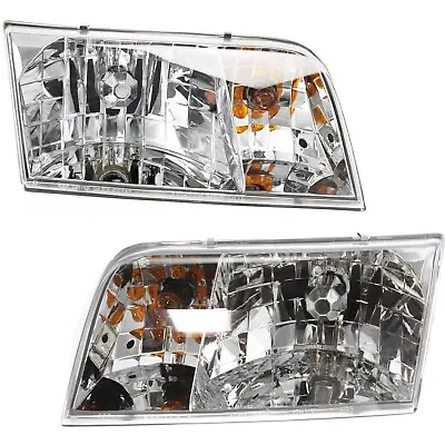 $67.18 • Buy Headlight Set For 98-99 2000-2011 Ford Crown Victoria With Amber Parking Light