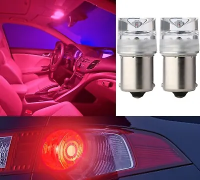 Flosser LED BA15s R5W 1W Red Two Bulbs Rear Side Marker Park Light Replacement • $21.85
