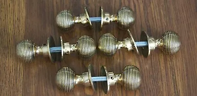 £80 • Buy Solid Brass Door Knobs - Set Of 4 Pairs  Beehive  Style