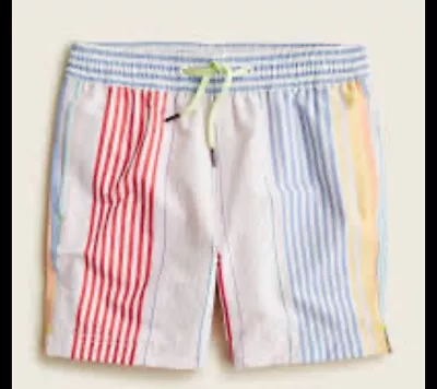 Crewcuts By J. Crew~Little Boys~Swim Trunk~6~Striped~UPF 50~NWT~Free Shipping • $24.95