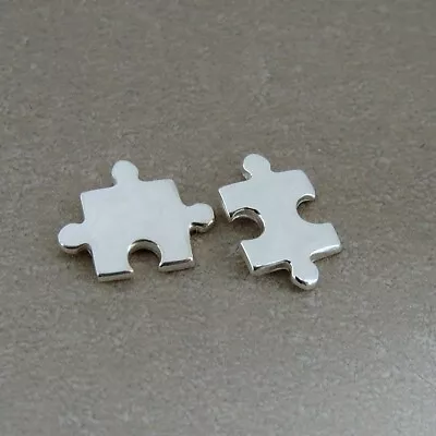 Puzzle Piece Post Earrings - 925 Sterling Silver - Austism Symbol Ear Studs • $13.95