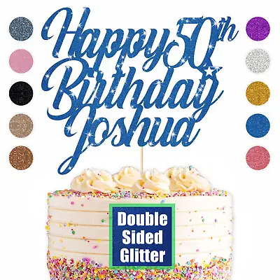 Personalised Birthday Cake Topper Custom Cake Decor 30th 40th 50th 60th 70th • £2.65