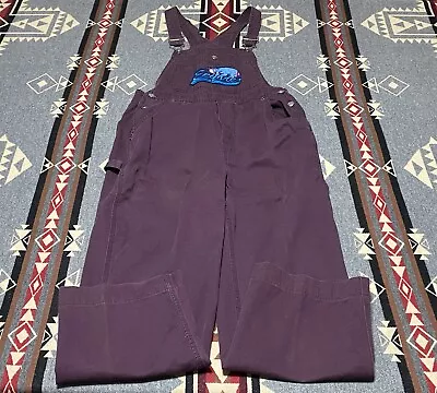 Disney Purple Denim Overalls Embroidered Eeyore Winnie The Pooh Sz S Vtg T34 • £70.02