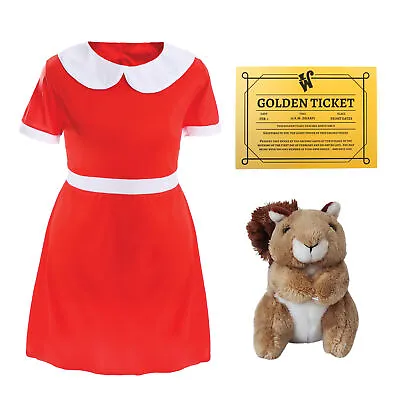 Childs Spoilt Girl Costume World Book Day Character Factory Golden Ticket Winner • £8.99