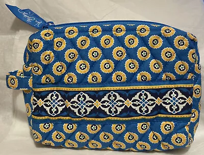 Retired Vera Bradley Riviera Blue Small Cosmetic 6.5” X 5” Excellent Rare • $28