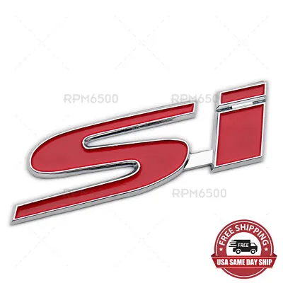 For Honda Si Rear Trunk Lid Chrome Red Letter Logo Badge Nameplate Emblem Sport • $9.99