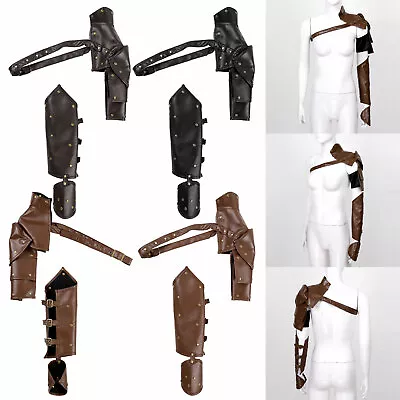 2 Set Men Women Steampunk PU Body Chest Shoulder Armor Harness Guard W/Arm Strap • $15.19