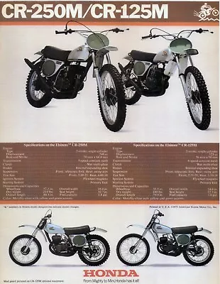 1974 Honda Elsinore Cr250m Cr125m Specs Ad Vintage Ahrma • $12.68