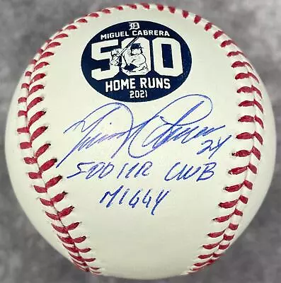 Miguel Cabrera Auto Signed Official 500 HR Rawlings Inscribed Baseball JSA COA • $116