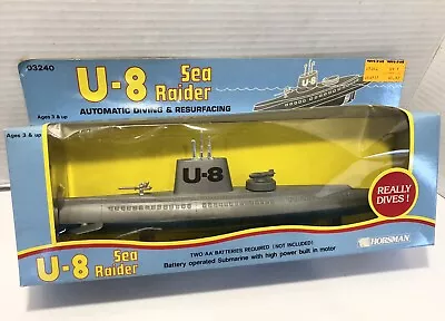 Vintage HORSMAN U-8 Sea Raider SUBMARINE  Toy  Battery Operated In Box • $24.99