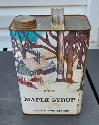 Vintage Pure Maple Syrup Tin Can 1 Gallon • $29.99